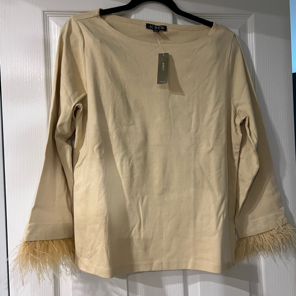 J. Crew Feather Top NWT Large